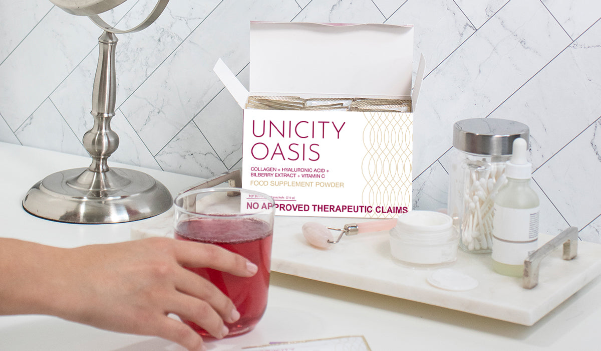 Unicity - Oasis - Collagène Marin Hydrolisé - Acide Hyaluronique - Vitamine C