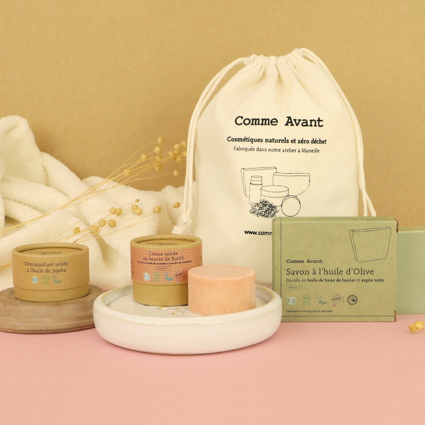 Comme Avant - Coffret Visage - Simplement L'essentiel - Crème + Savon + Démaquillant