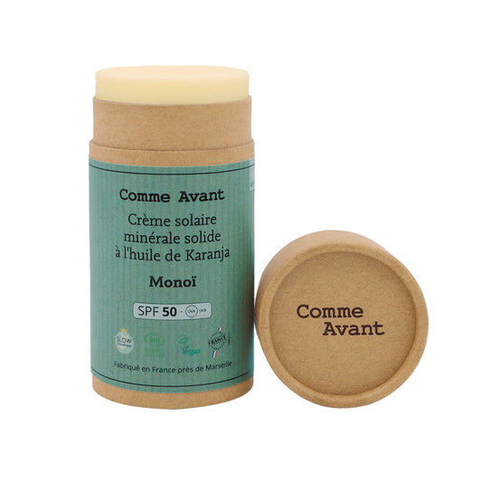 Comme Avant - Solid SPF50 mineral sunscreen with karanja oil