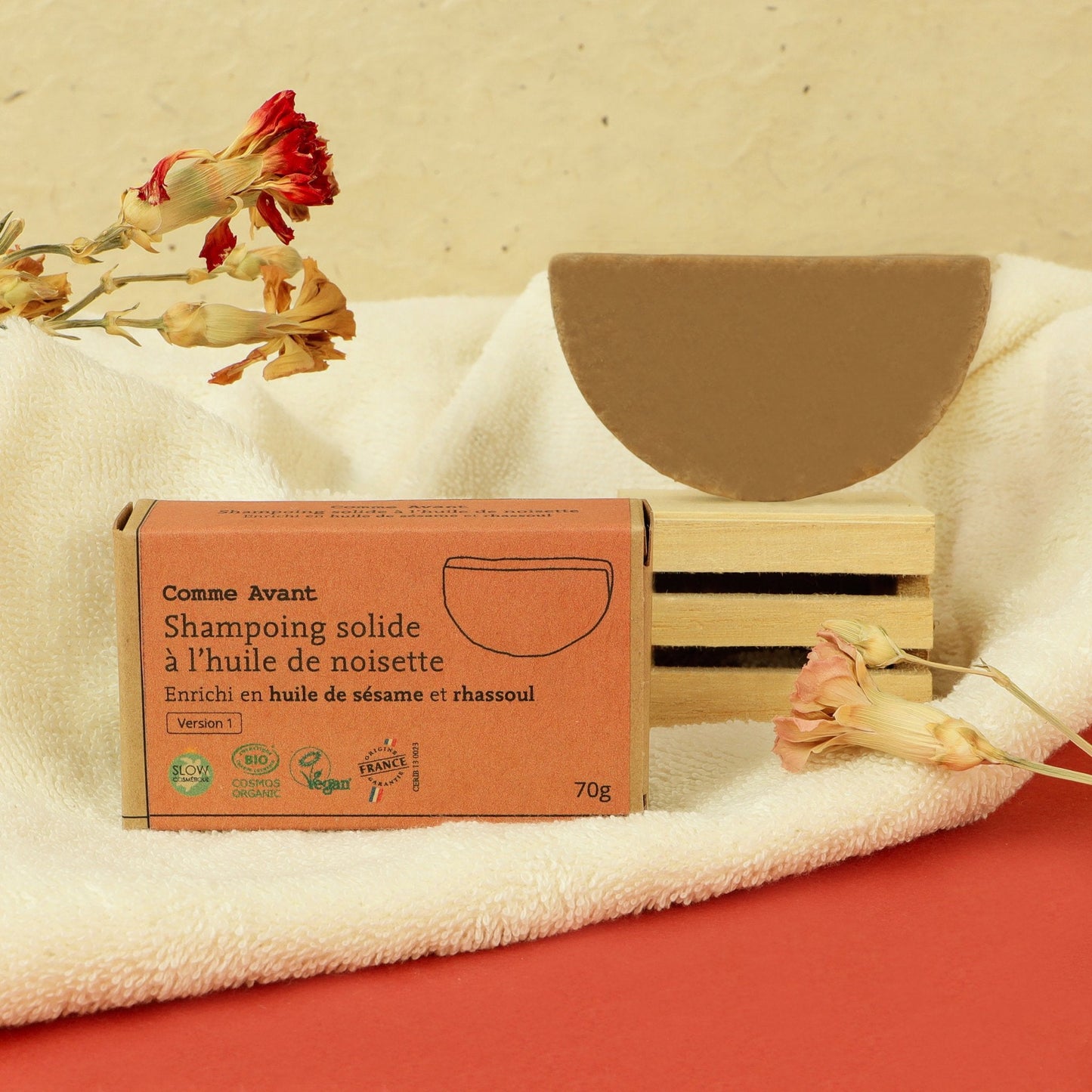 Comme Avant - Shampoing Solide à l'huile de sésame et Rhassoul - Cheveux Gras- Sans Sulfates