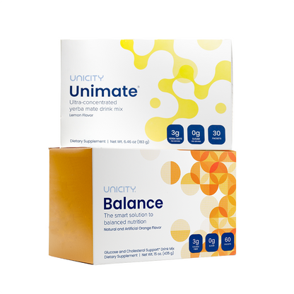 Mini Pack Unicity - Feel Great - Balance et Unimate Citron - 15 jours